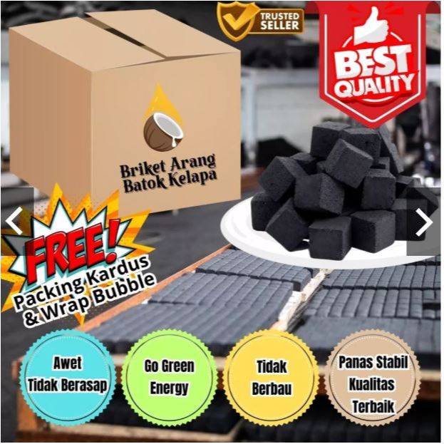 Arang Briket Arang Batok Kelapa Arang Murni Batok Kelapa Briket / Arang Batok Kelapa Asli 1kg