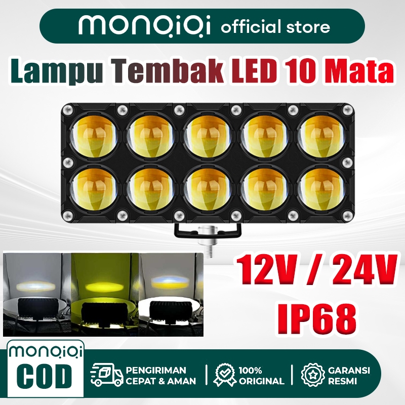 Monqiqi 12V / 24V Lampu Sorot Tembak Mobil Lampu LED Tembak Sorot D3 SQL Lampu Tembak Sorot LED