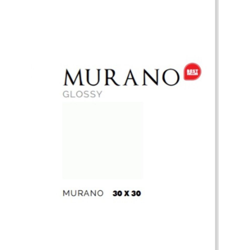 KERAMIK MERK ASIA TILE TIPE MURANO WHITE UKIRAN 30X30 WARNA PUTIH POLOS PERMUKAAN TEKSTURE GLOSSY UN