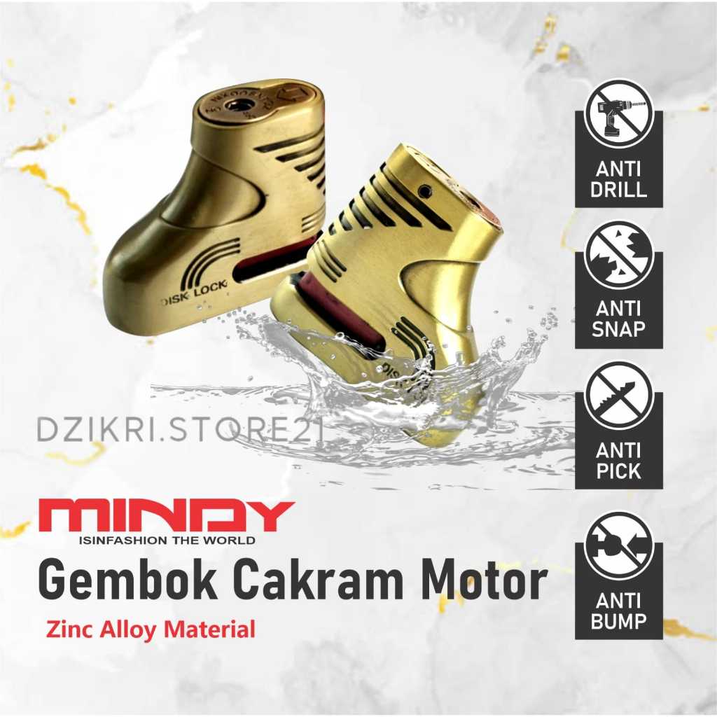 Gembok Cakram Motor Anti Maling/ Kunci rem cakram anti maling/ Gembok mindy