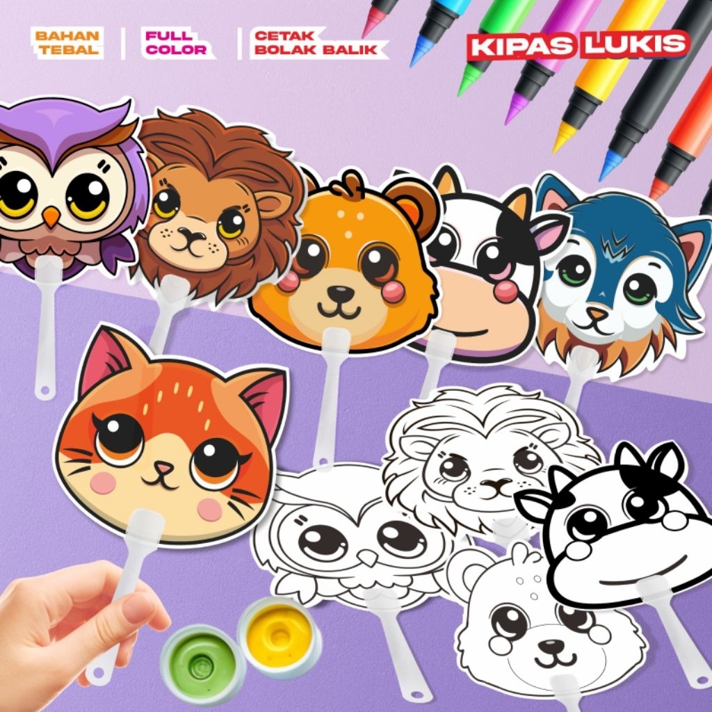 KIPAS ANAK | KIPAS MEWARNAI | KIPAS ANAK KERTAS | MAINAN ANAK DIY | KIPAS PRAKARYA | MAINAN ANAK