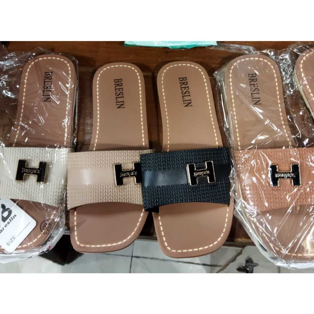 [BRESLIN] GROSIR Sandal Selop Breslin Wanita | Sandal Fashion Slop Jelly Karet Empuk 37-41