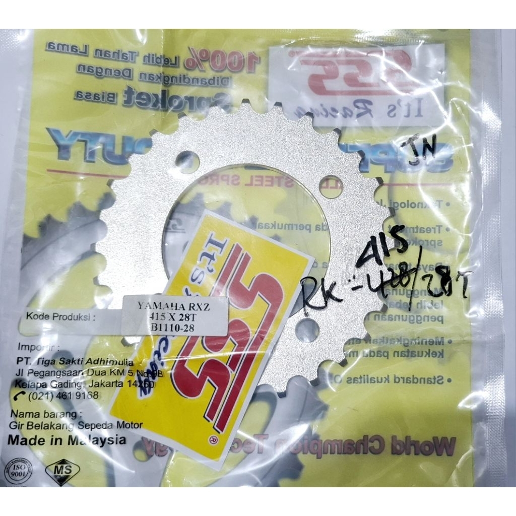 Gear gir belakang sss 415 Rxk, Rxz, Jupz, Fizr, Vega, Mx 27-35