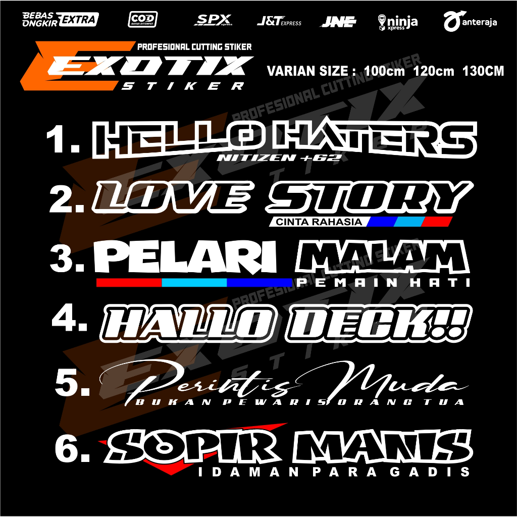 Stiker cuting kaca stiker kaca truk stiker mobil bisa custom