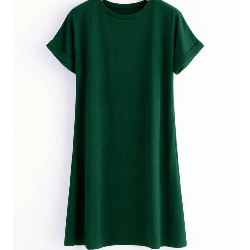 (COD) Kaos Dress Mini Jumbo XXXL LD 130 - XXXXL LD 140 - DRESS POLOS - Oversize - Kaos Cewek - Pakai