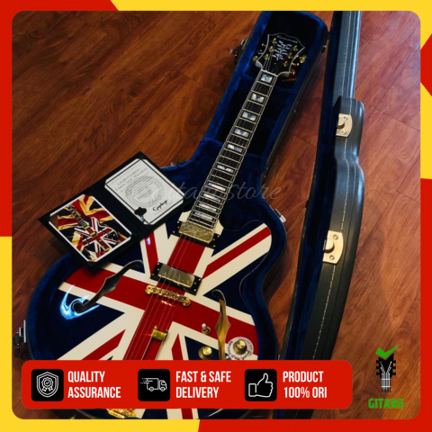 Gitar Listrik Epiphone Limited Edition Union Jack Sheraton Hollowbody Gitar Epiphone Limited Ed Unio