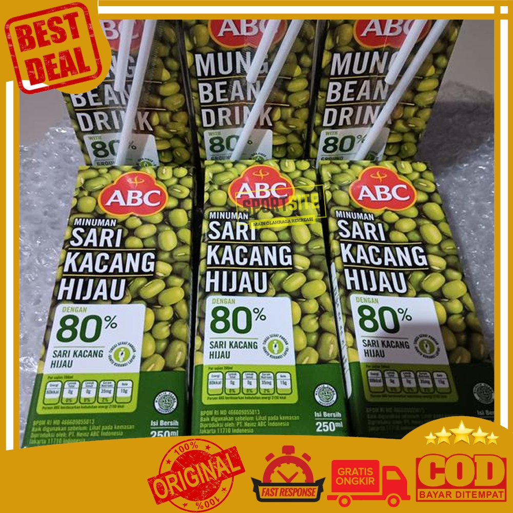 

ABC Minuman Sari Kacang Hijau Kotak 250 ml Mungbean Drink Minuman Kacang Hijau Kotak Mung Beans Drinks Dus Box Karton isi 24pcs Original 250ml