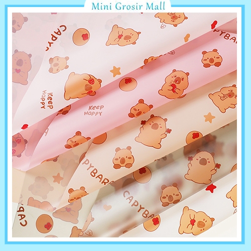 

20 Lembar Flower Wrapping Kertas Bunga Buket Flower Paper Cellophane motif karakter capybara KB83