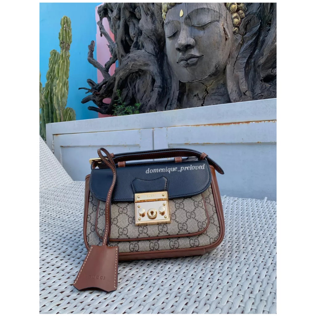 PRELOVED TAS BRANDED 9 Gucci Padlock GG Supreme Shoulder Bag