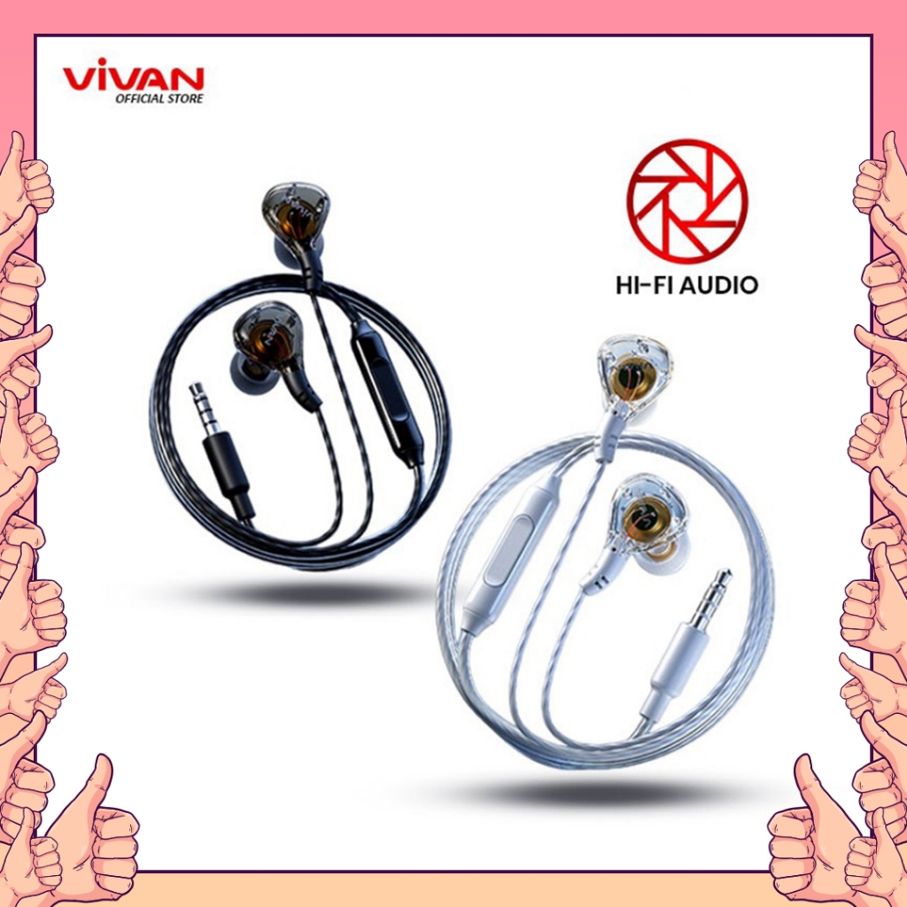 VIVAN Headset In Ear Stereo Powerfull Bass Wired Headset Q17