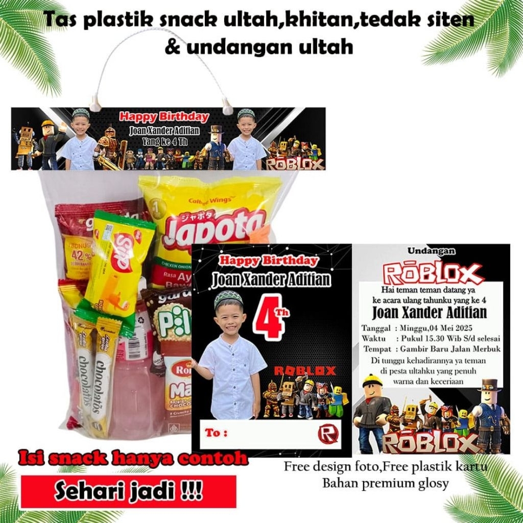 

Tas plastik bingkisan snack isi 25 pcs ( PAKET TAS & UNDANGAN) + desain foto REQUEST VIA CHAT Tas plastik ultah/Tas plastik bingkisan tasyakuran/Tas plastik bingkisan tedak siten/Tas ultah custom