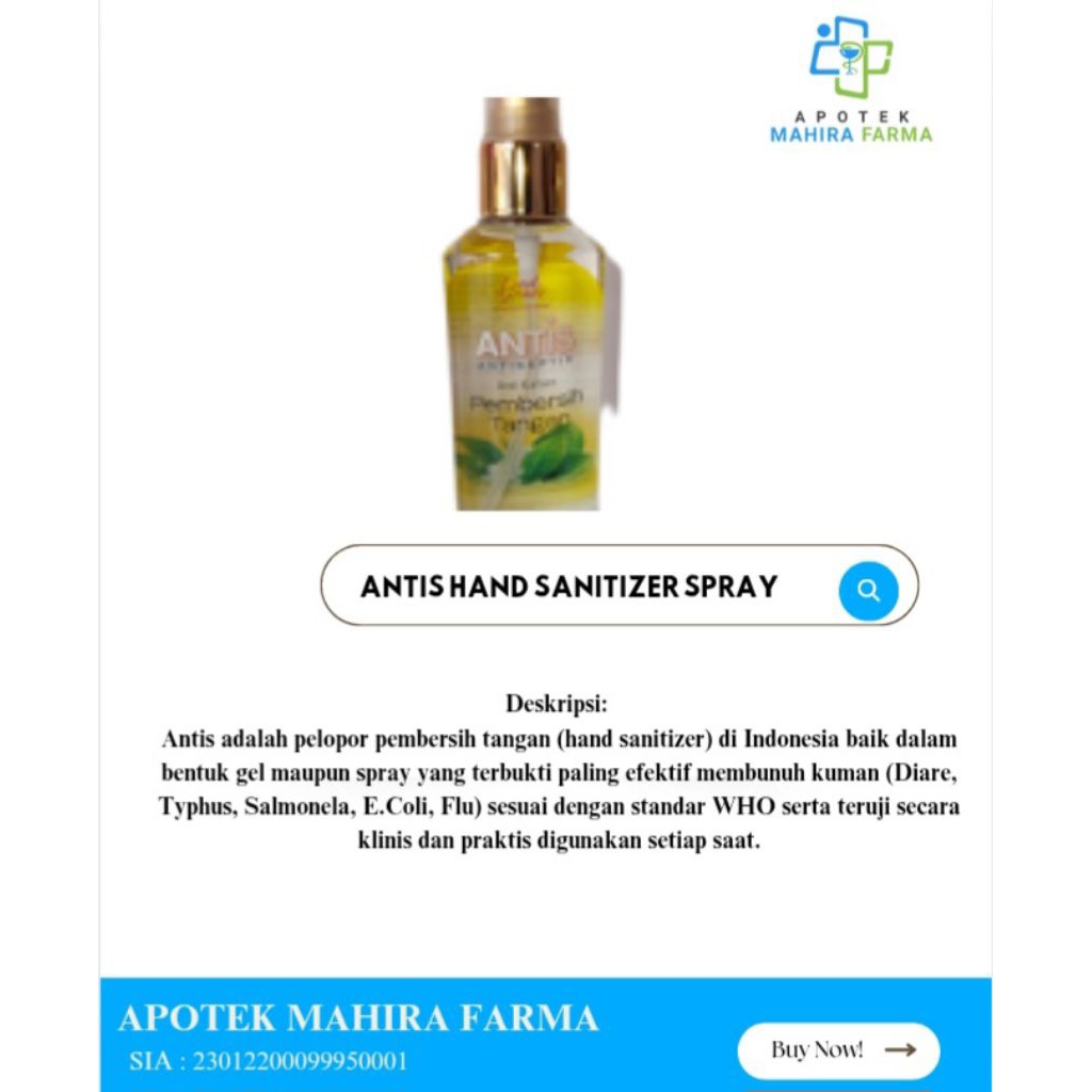 Antis hand sanitizer spray