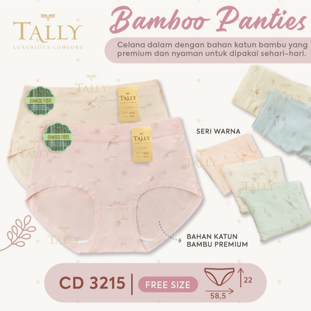 Tally Celana Dalam Premium Bamboo Katun Motif Free SIze Fit to XL - CD 3215