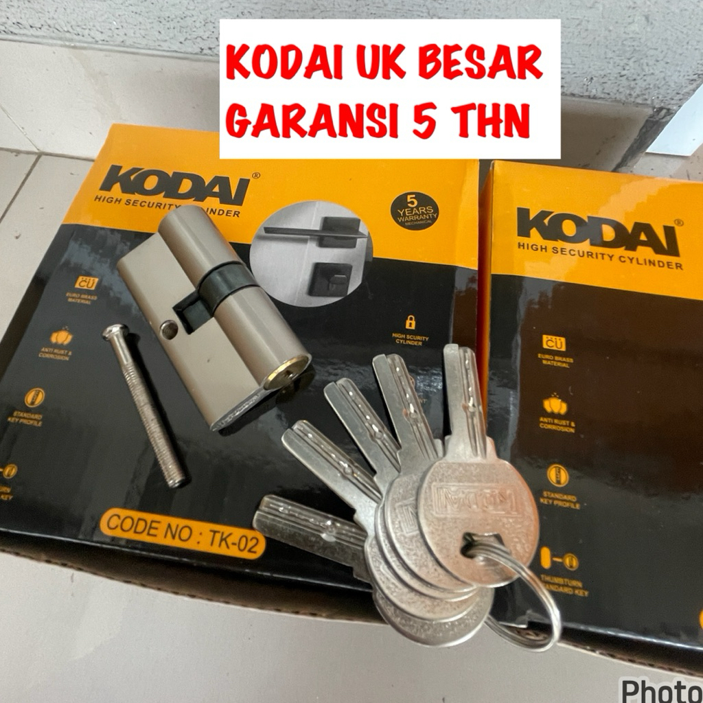 silinder kunci pintu KODAI 60 mm garansi 5 tahun cylinder kunci pintu besar kodai 5 anak kunci garan
