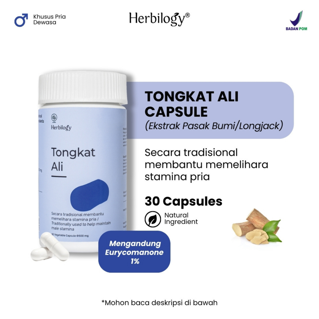 Herbilogy Tongkat Ali / Ekstrak Pasak Bumi (Testo Booster) - 30 caps