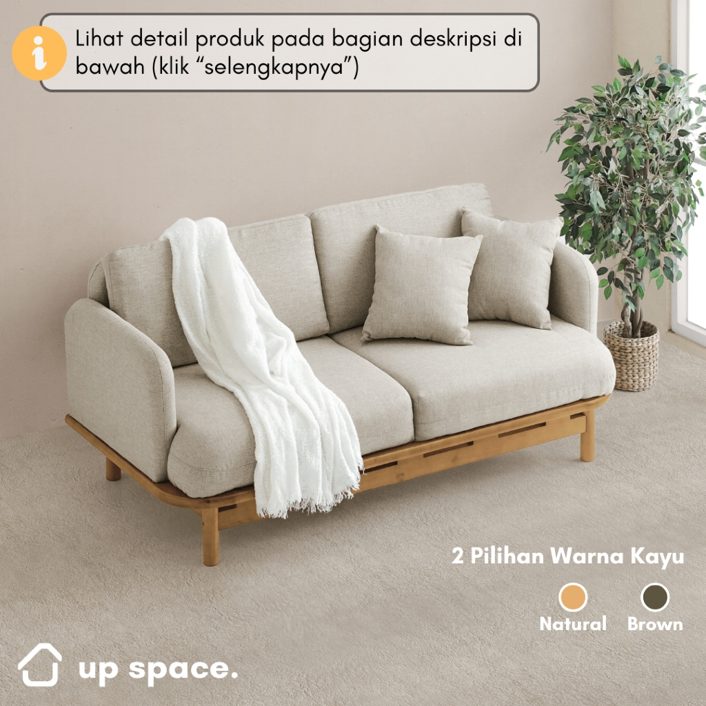 Up Space Hira Sofa / Sofa Kayu Minimalis Korea Modern / Sofa 2 Dudukan / Sofa 1 Dudukan / Sofa 3 Dud