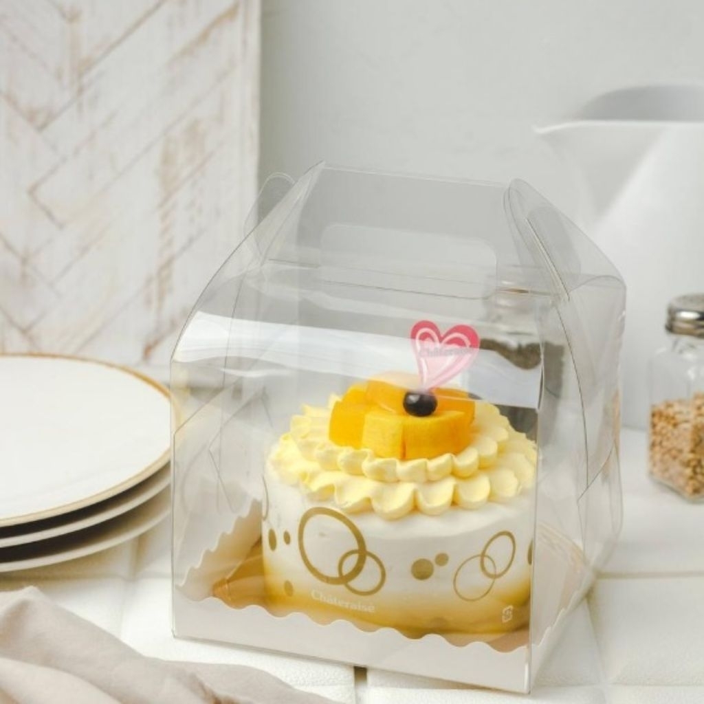 

GABLE BOX 15 - Box cake mini tart dus toples mika tenteng kotak packaging kue 155x15x12 15x15x18 cm