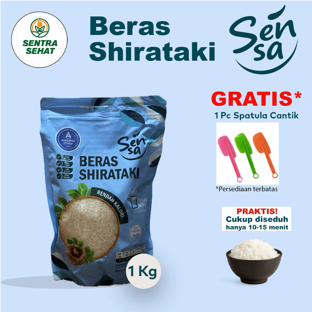 

BERAS SHIRATAKI SENSA 1kg FREE SPATULA #berasdiet #shirataki