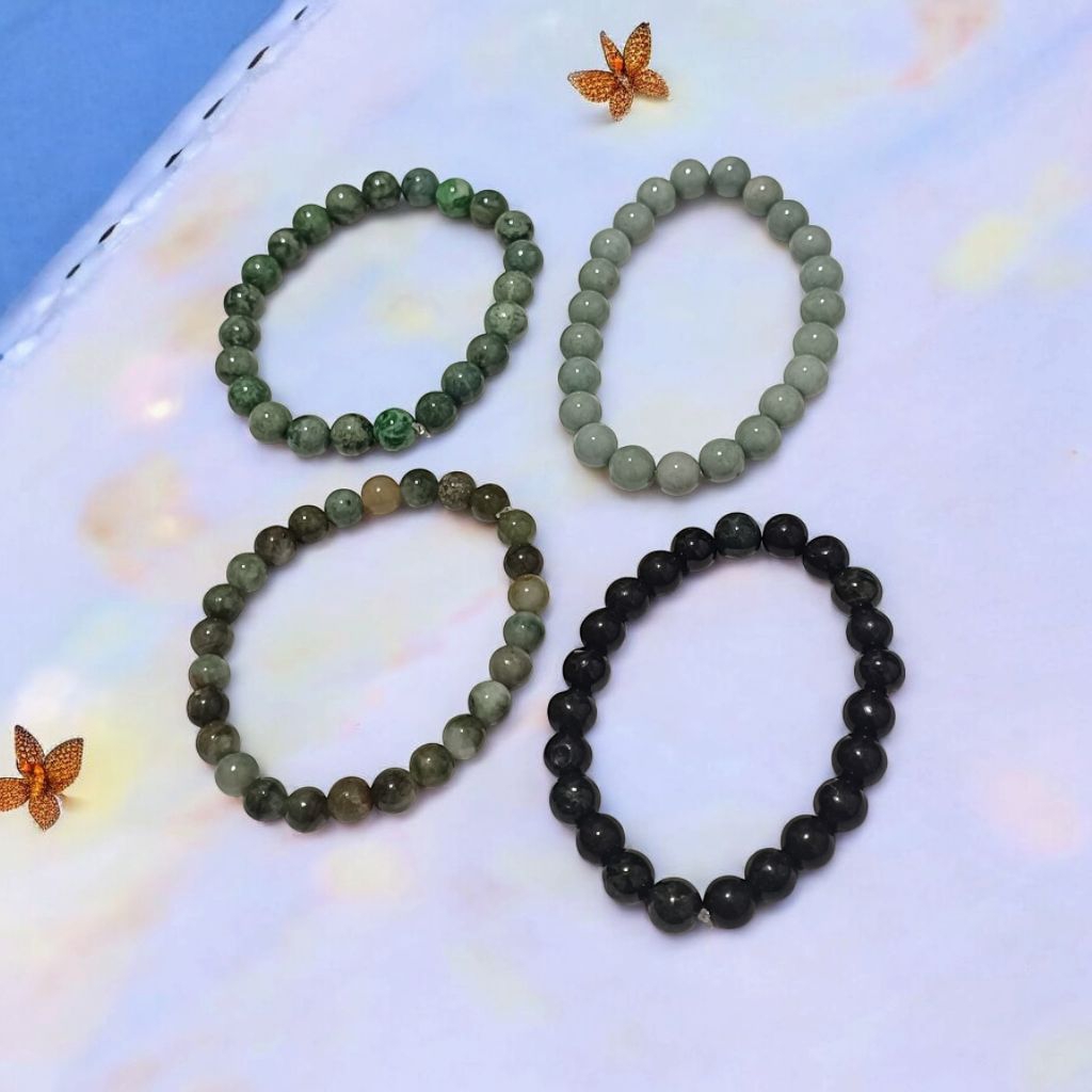 054J GELANG Burma Jade Guatemala Blue Water Jade Black Jade