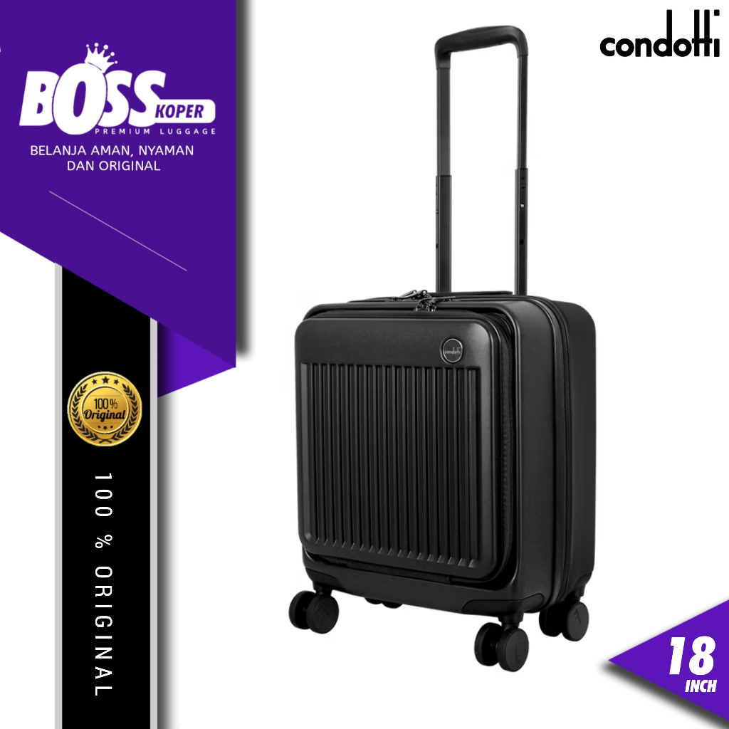 Koper 18 inch cabin hardcase CONDOTTI kabin laptop tsa lock