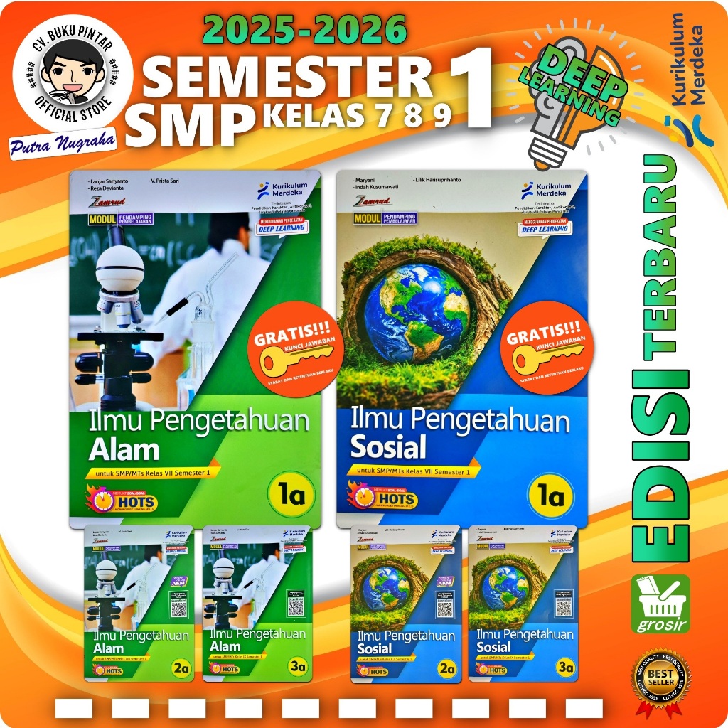 LKS IPA IPS SMP KELAS 7 8 9 SEMESTER 1 KURIKULUM MERDEKA 2025-2026 Deep Learning | Zamrud PUTRA NUGR