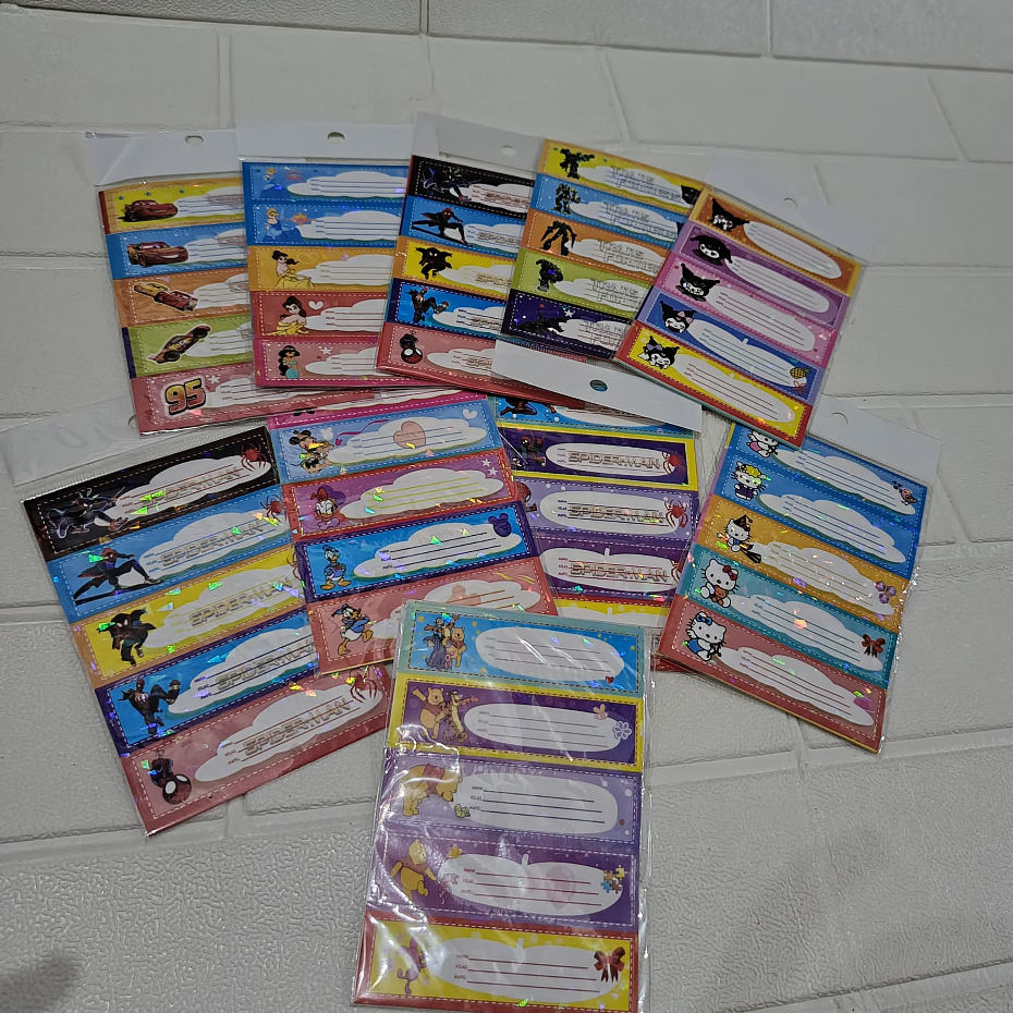 

Stiker Nama Fancy Hologram/Stiker Buku Pelajaran Isi 16Pcs