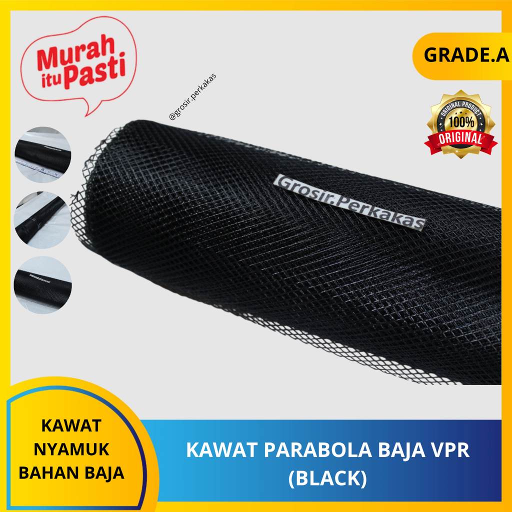 KAWAT PARABOLA BAJA(BLACK)-anti karat- nyamuk-jaring pintu tralis-lubang angin ventilasi.[A][#KAWAT]