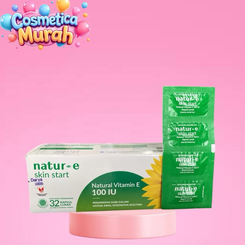 pc,ox] [32 caps hijau] NATUR E skin start natural vitamin E 100iu - natur-e 32 kapsul lunak