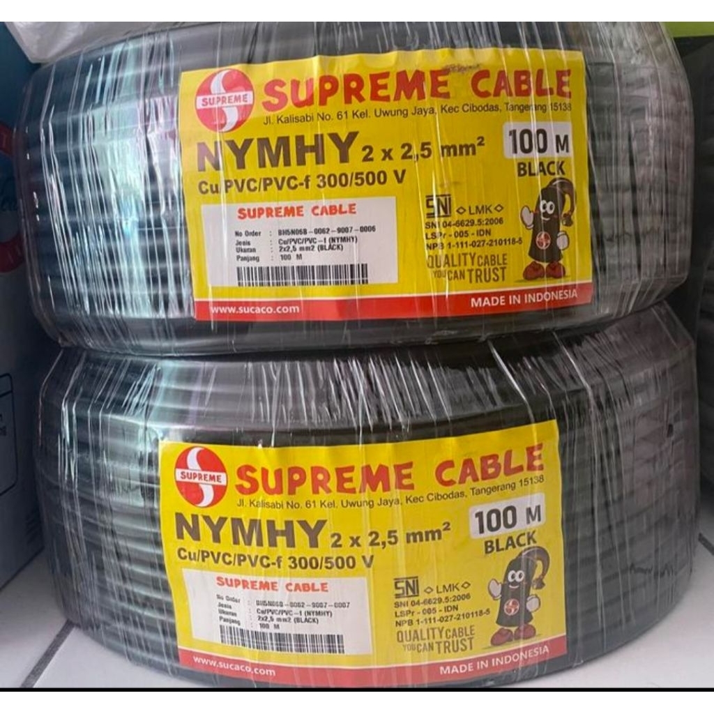 Kabel Serabut Supreme NYYHY 2 x 2.5 mm / Kabel NYYHY 2x2.5mm Supreme 100 meter