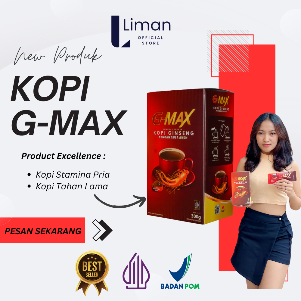 

G-MAX KOPI EXTRA GINGSENG DENGAN GULA AREN SUDAH BPOM ISI 10 SACHET