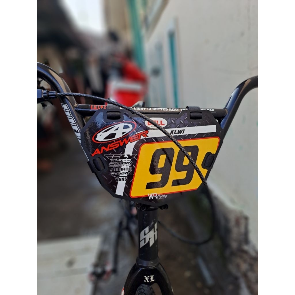 WR racing PLAT NUMBER BMX RACE papan nomor bmx