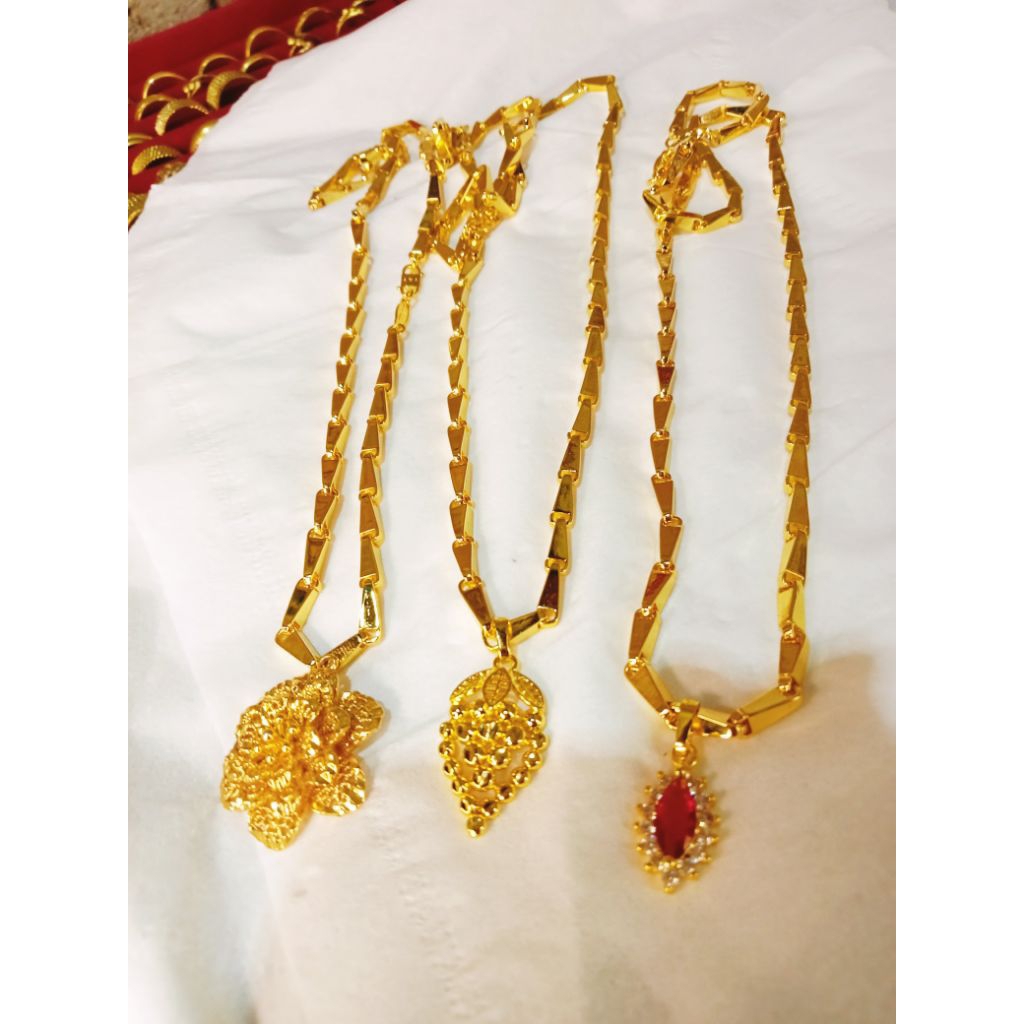 kalung padi Palembang kopong koin kuningan