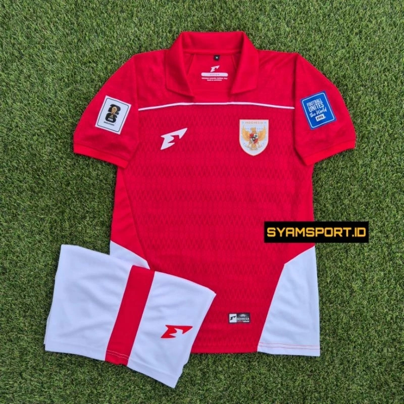 Jersey Timnas Indonesia 2025 Home Fullset (Baju + Celana) Unisex – Bisa Custom Nama & Nomor | Patch 