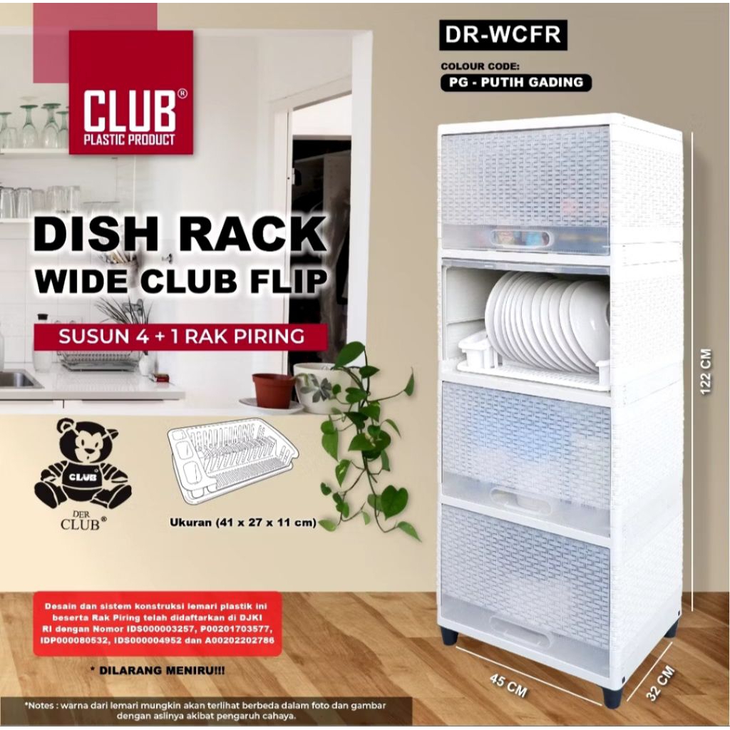 Rak piring plastik susun 4