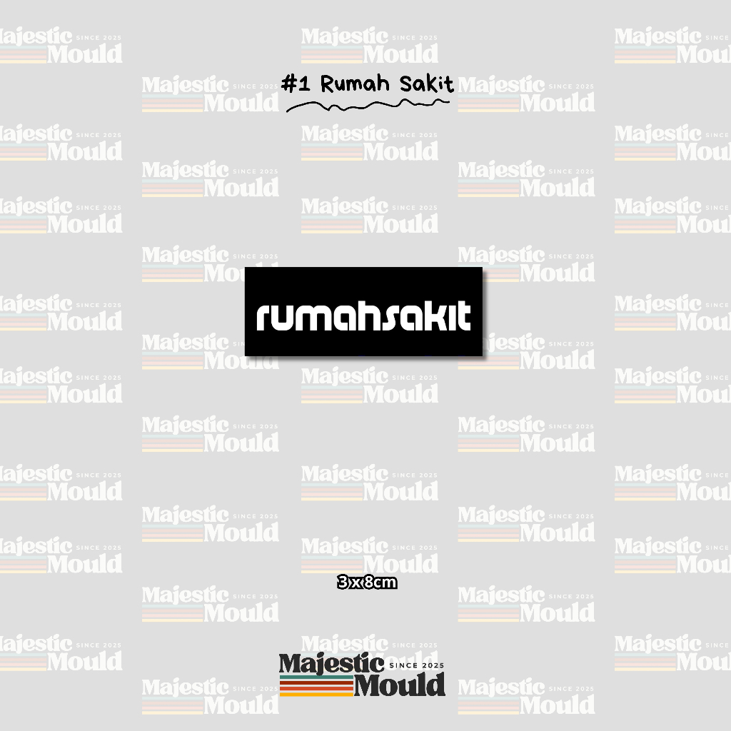 

#1RumahSakit – Stiker Band Vinyl Glossy | Tahan Air & Luntur (Laptop/Helm/Tumbler/dan media lainnya)