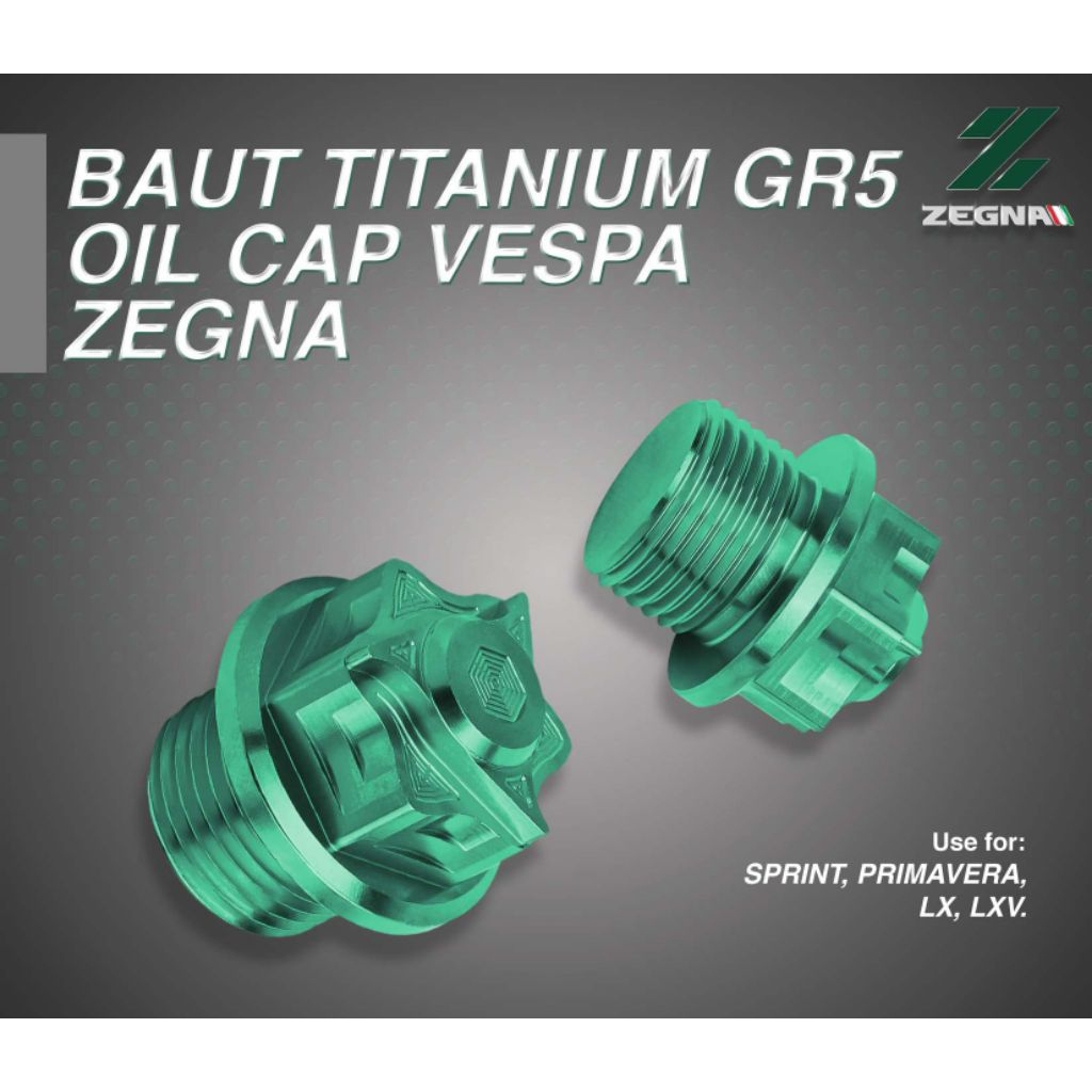 Tutup Oli Mur Velg Depan Belakang Titanium Original Grade 5 Vespa Matic Sprint Primavera LX LXV Zegn