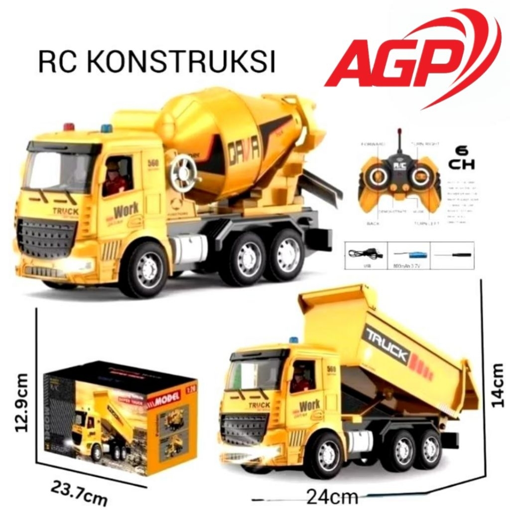 MAINAN RC TRUK MOLEN DUMP TRUCK 6CH 27Mhz MAINAN ANAK REMOTE CONTROL TRUK MOLEN