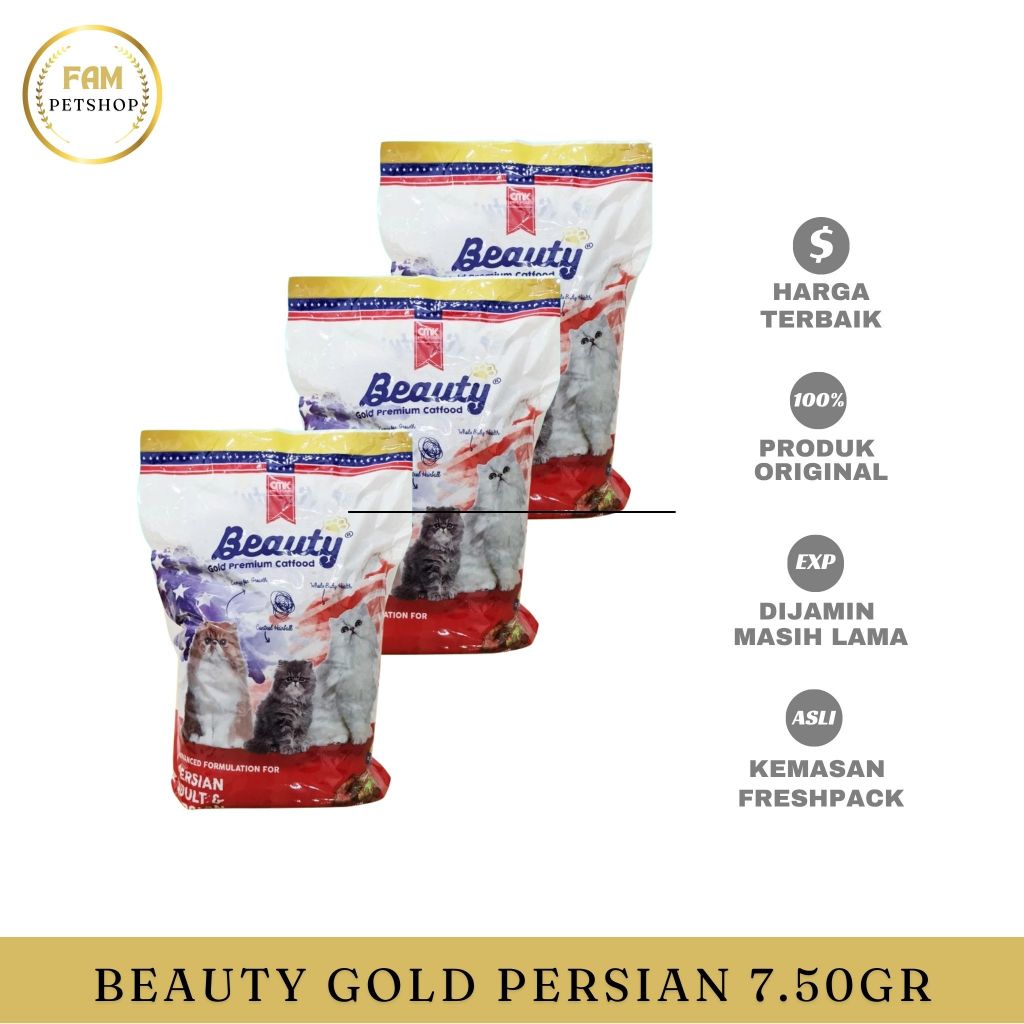 makanan kucing Beauty Gold Persian Repack makanan kucing beauty premium gold persian 7,5gr