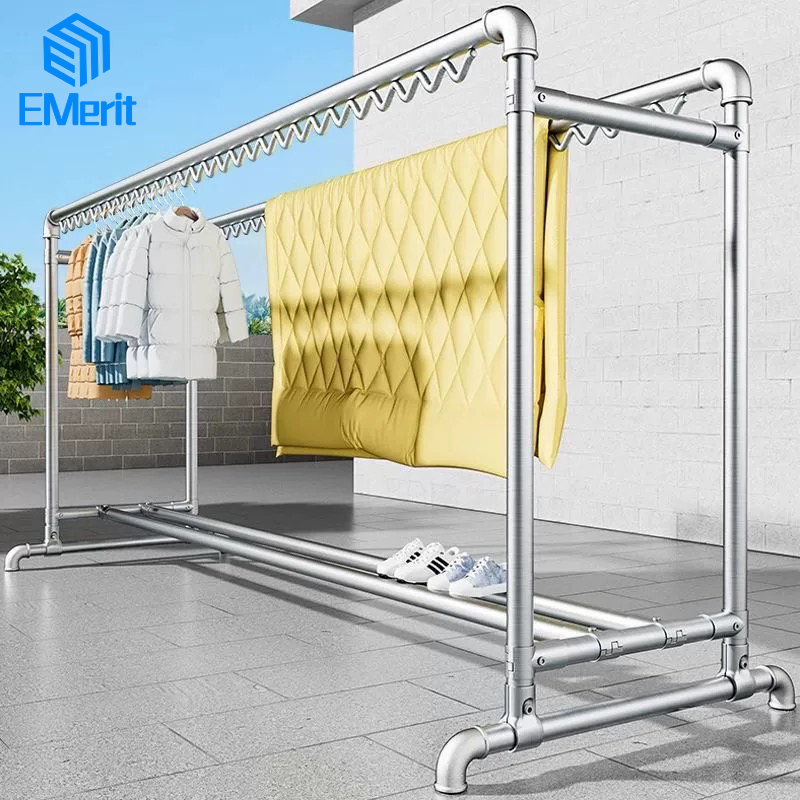 Casa_Nesia Jemuran Baju Stainless Kuat Besar Jemuran Baju Besi Gungan Baju Berdiri Besar