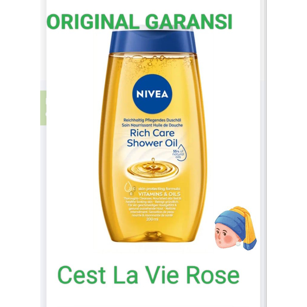 NIVEA Shower Oil ASLI BELANDA ISI 200ML