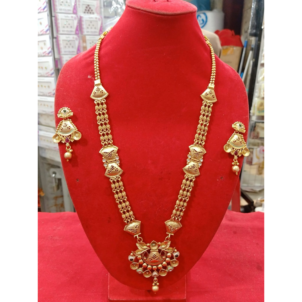 kalung set dubai kuning perak bakar