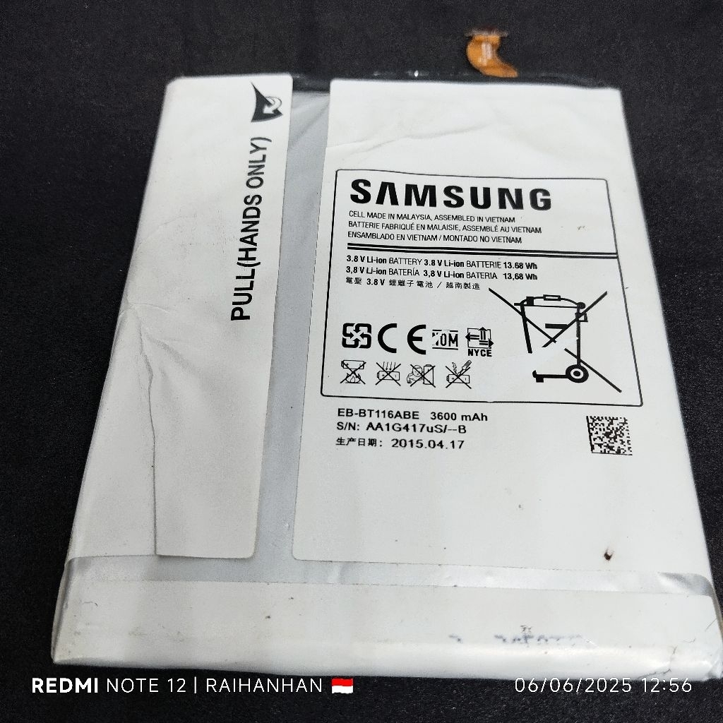 Baterai Samsung Galaxy Tab 3V/SM-T116