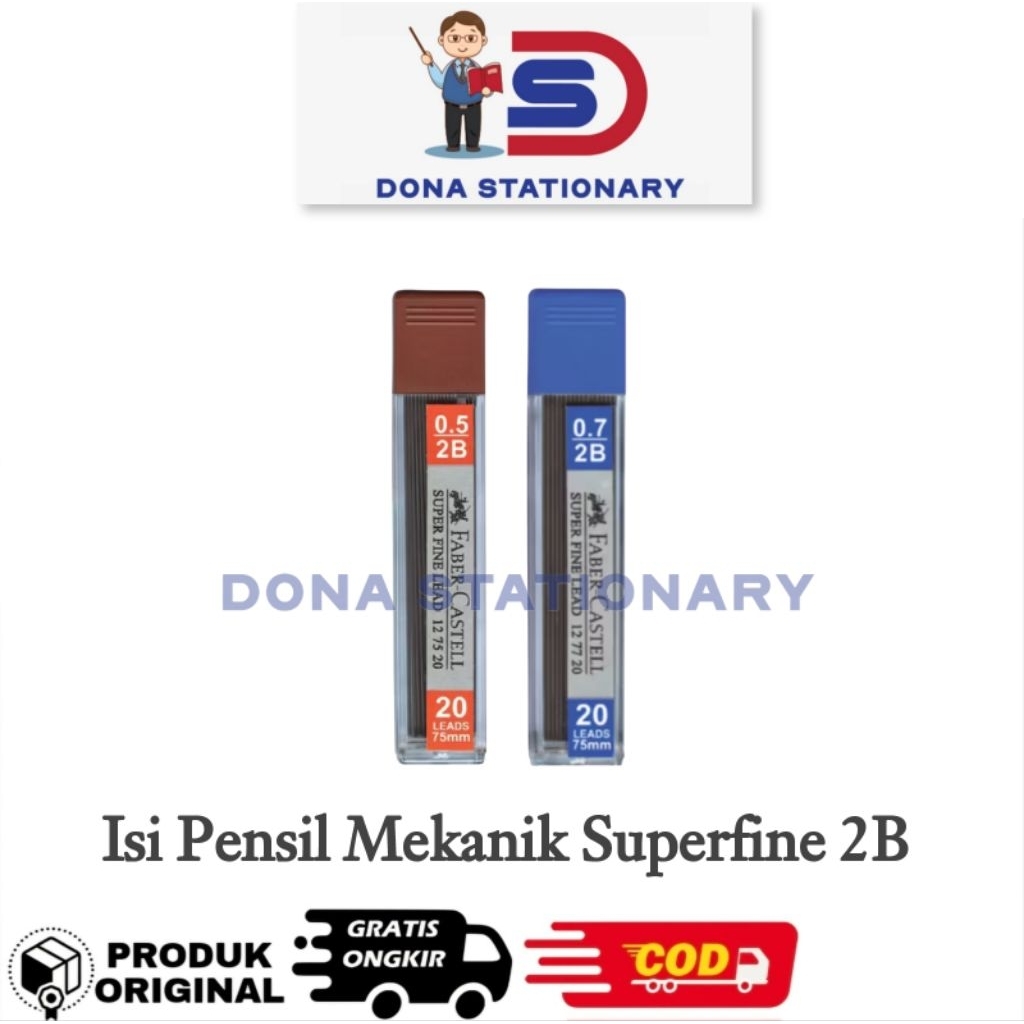 

FABER CASTELL Isi Pensil Mekanik SUPERFINE LEAD 2B 0.5 / Isi Pensil Mekanik 0.7 Faber Castell