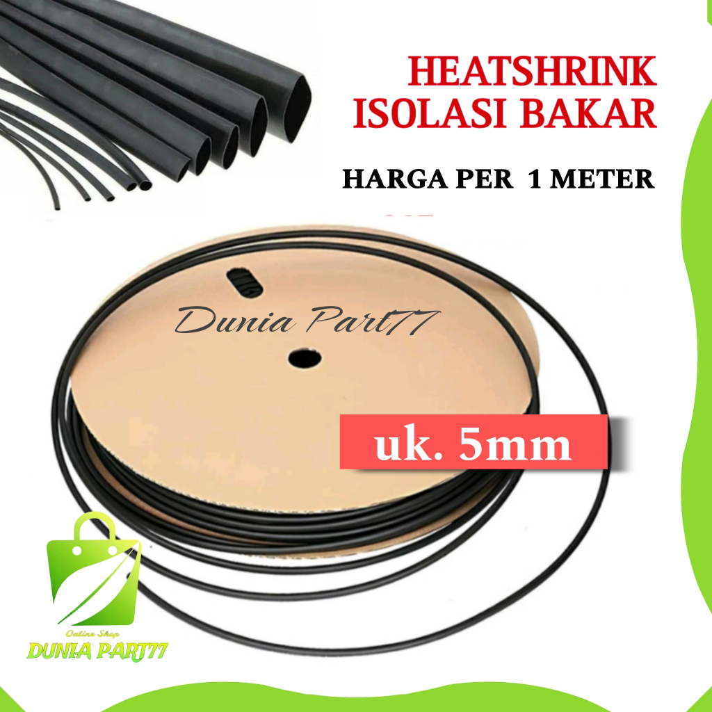 Heatsink Kabel tube 5mm Hitam Selang Bakar 5 mm Selongsong Isolasi Bakar 5mm