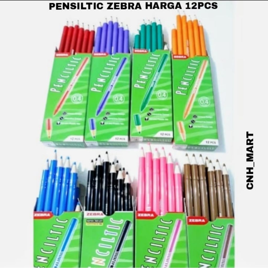 

(12)Pcs Zebra Penciltic 0.4MM Promo Sale - Pena - Pulpen - Ballpoint Warna - Warni Zebra
