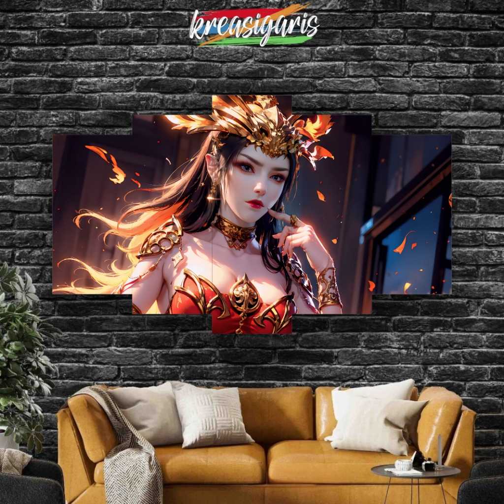 Hiasan Dinding JUMBO 100x60 CM Donghua MEDUSA CAI LIN  BTTH Battle Through The Heavens I 1 Set Isi 5