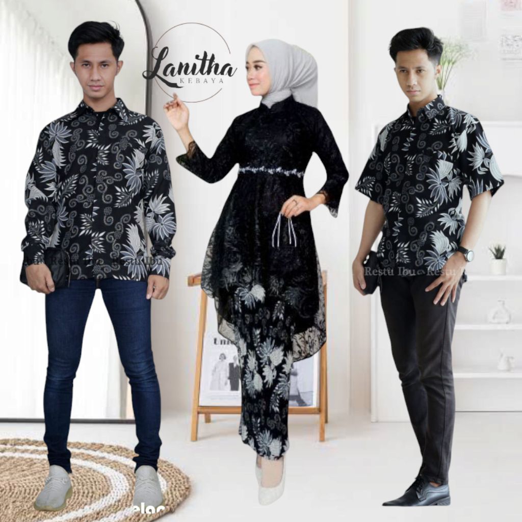 Set Couple Kebaya Pasangan Batik Couple Kondangan Couple Kebaya Tunik Lesty Baju Pasangan Couple Keb