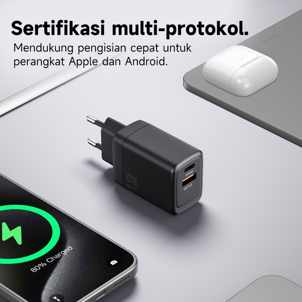 Promo 7.7 CODJovitech CA45 Charger Travel Adaptor Colokan USB 2 Port Fast Charging Charger Dual Port