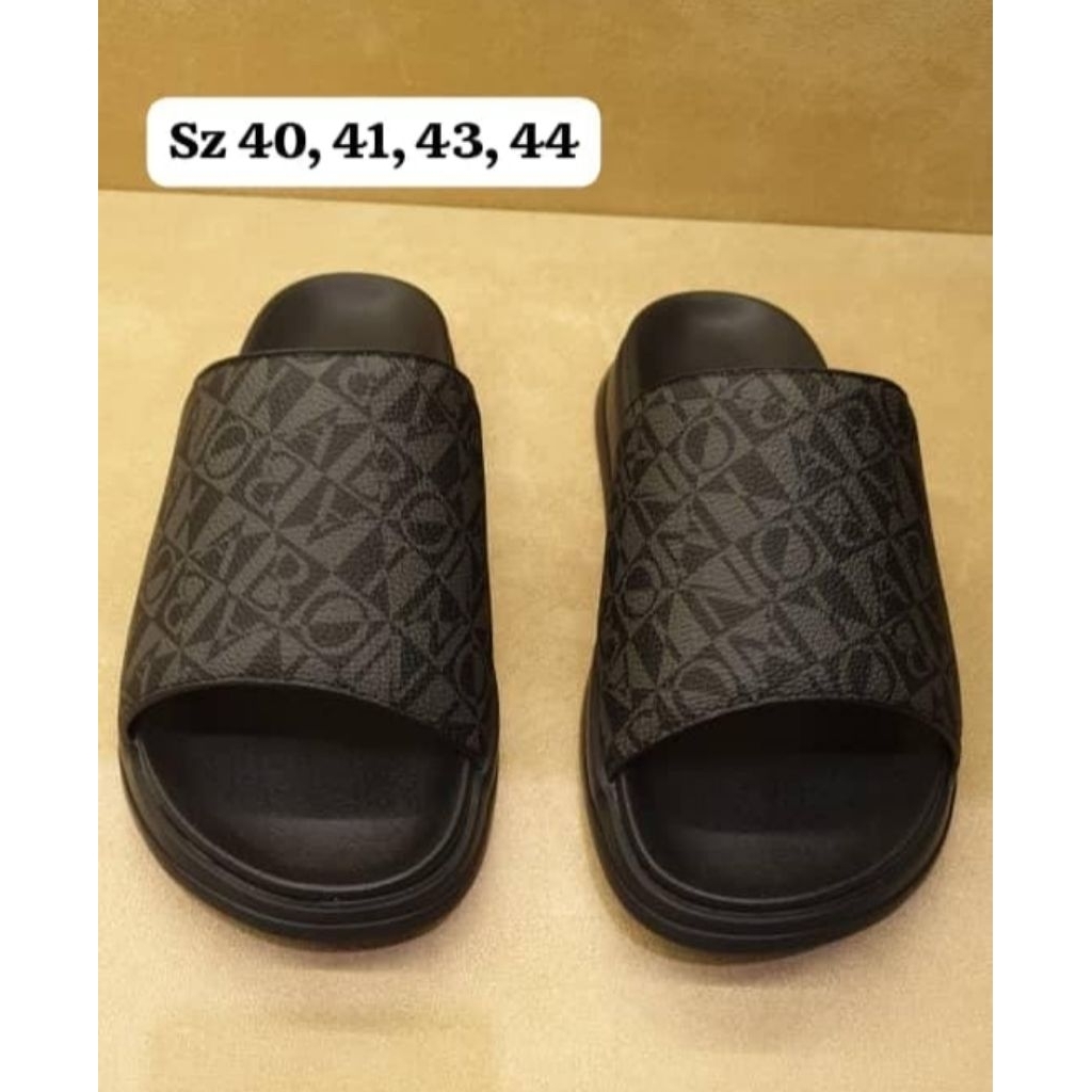 sandal pria monogram hitam Bonia original