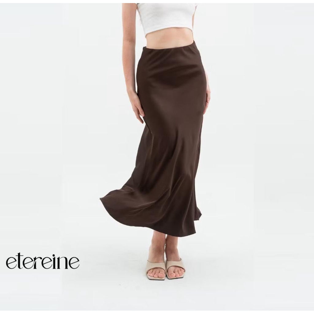 Rok Etereine Satin Dark Coklat/Coklat Mahogany